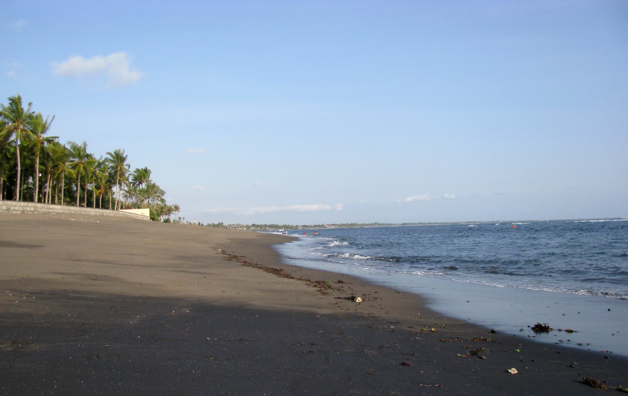 Wide Canggu shoreline and surf area